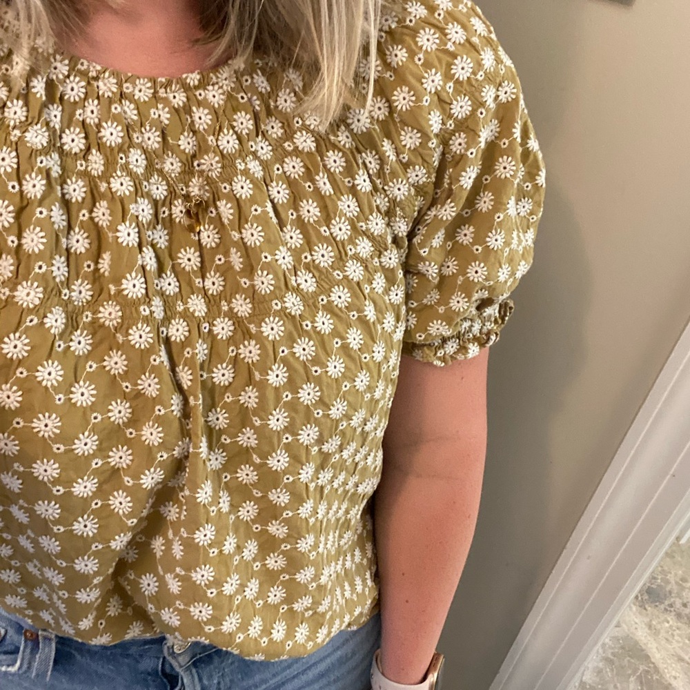 Madewell smocked top with flowers